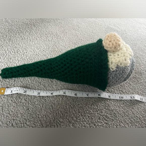 3/$50 Hand Crocheted Scandinavian Christmas Gnome Green & Gray! - Picture 4 of 11